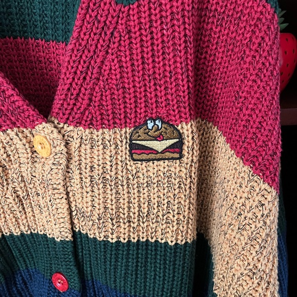 Lazy Oaf Sweaters - LO Burger Stripe Cardigan